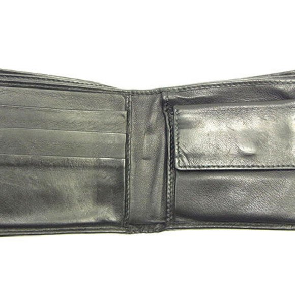 Gucci Wallet Purse Bifold Guccissima Black Silver Mens Authentic Used Y6904 - Picture 4 of 6